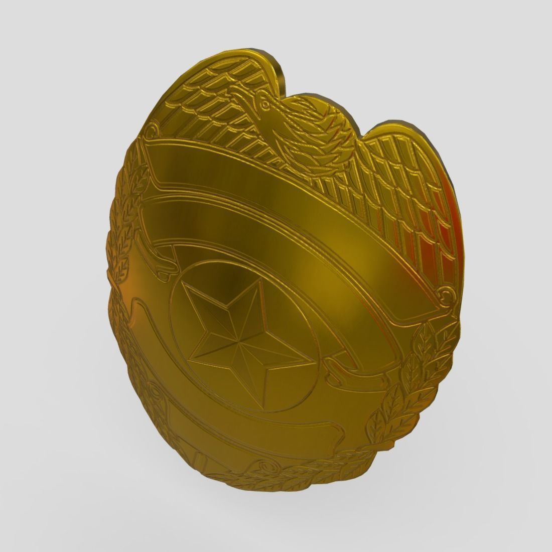 Police Badge 2 Low-poly 3D model_5