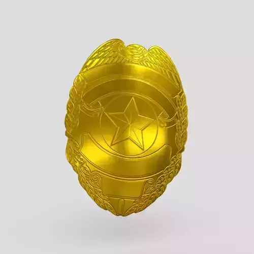 Police Badge 2 Low-poly 3D model