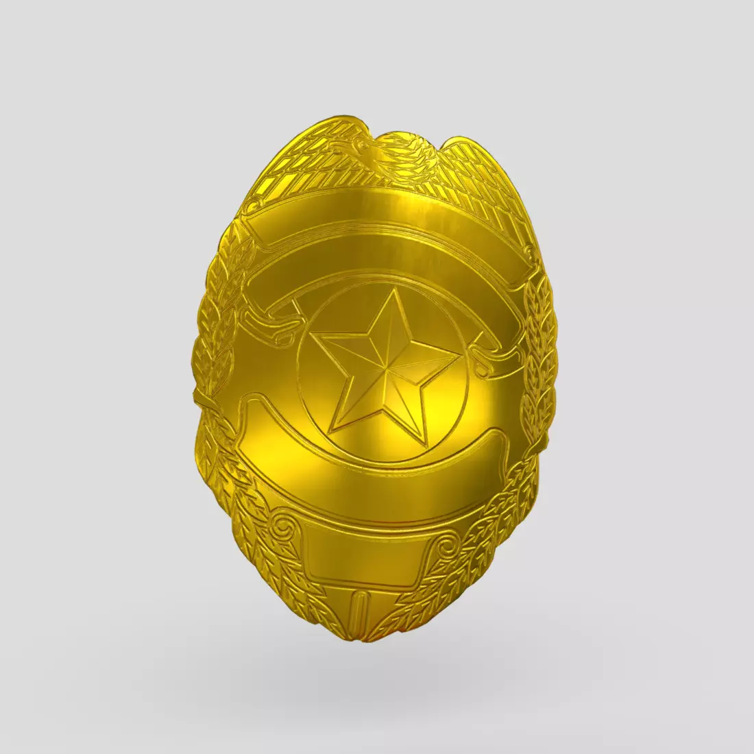 Police Badge 2 Low-poly 3D model_0