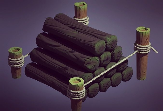 Stylized 3D Lumber Low-poly 3D model