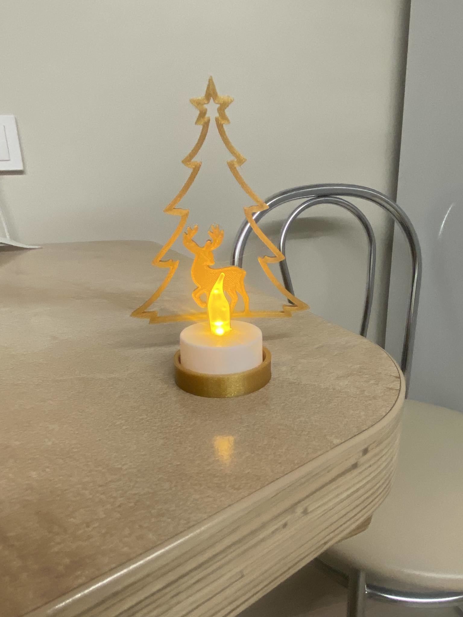 Christmas led tea light decoration holder  3D print model_1