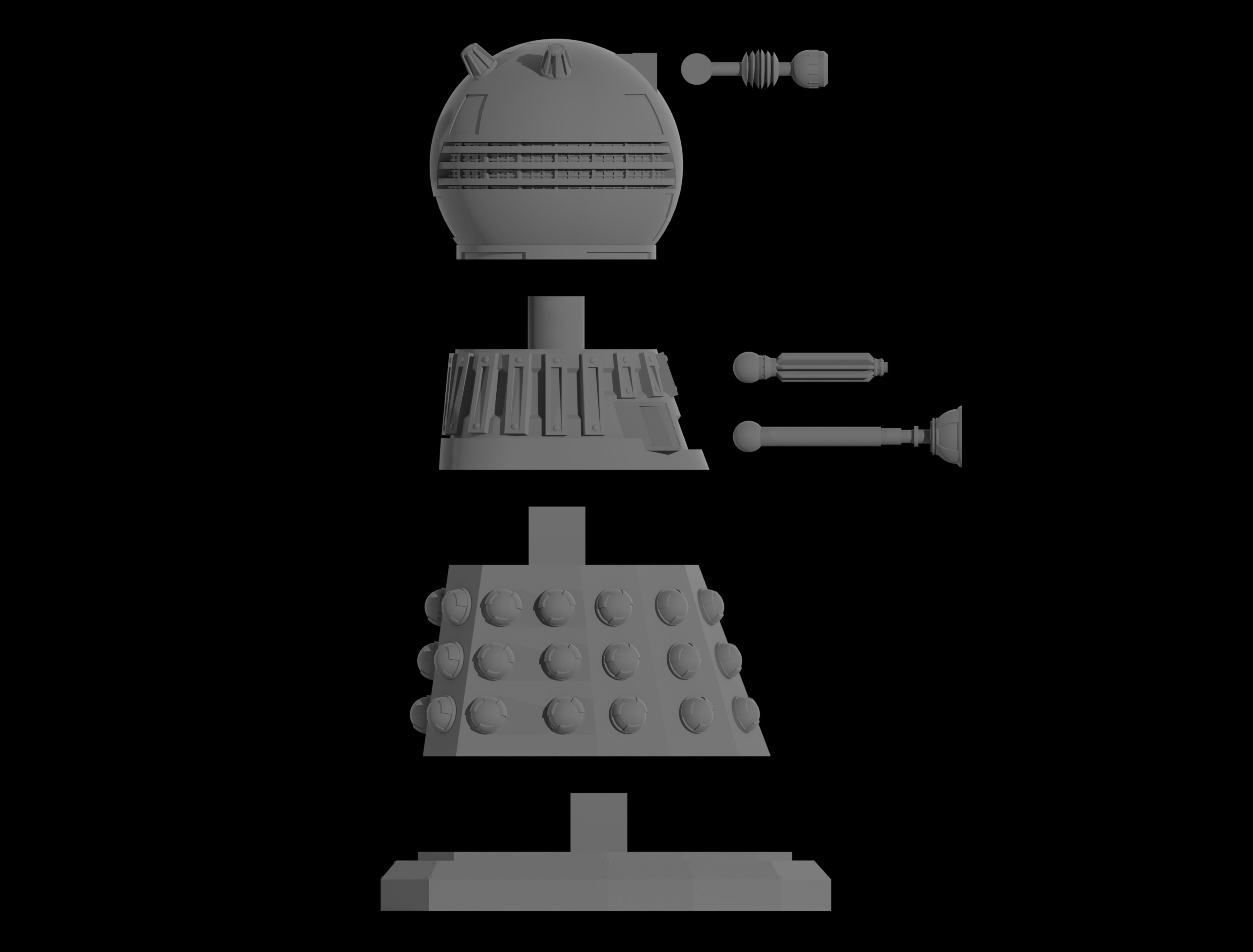 05 D-A-L-E-K - Restoration Empire Emperor - 32mm Miniature -  3D print model_1