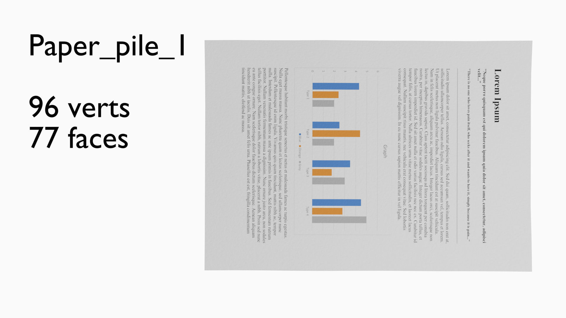 Piles of A4 papers - 9 variants 3D model_10