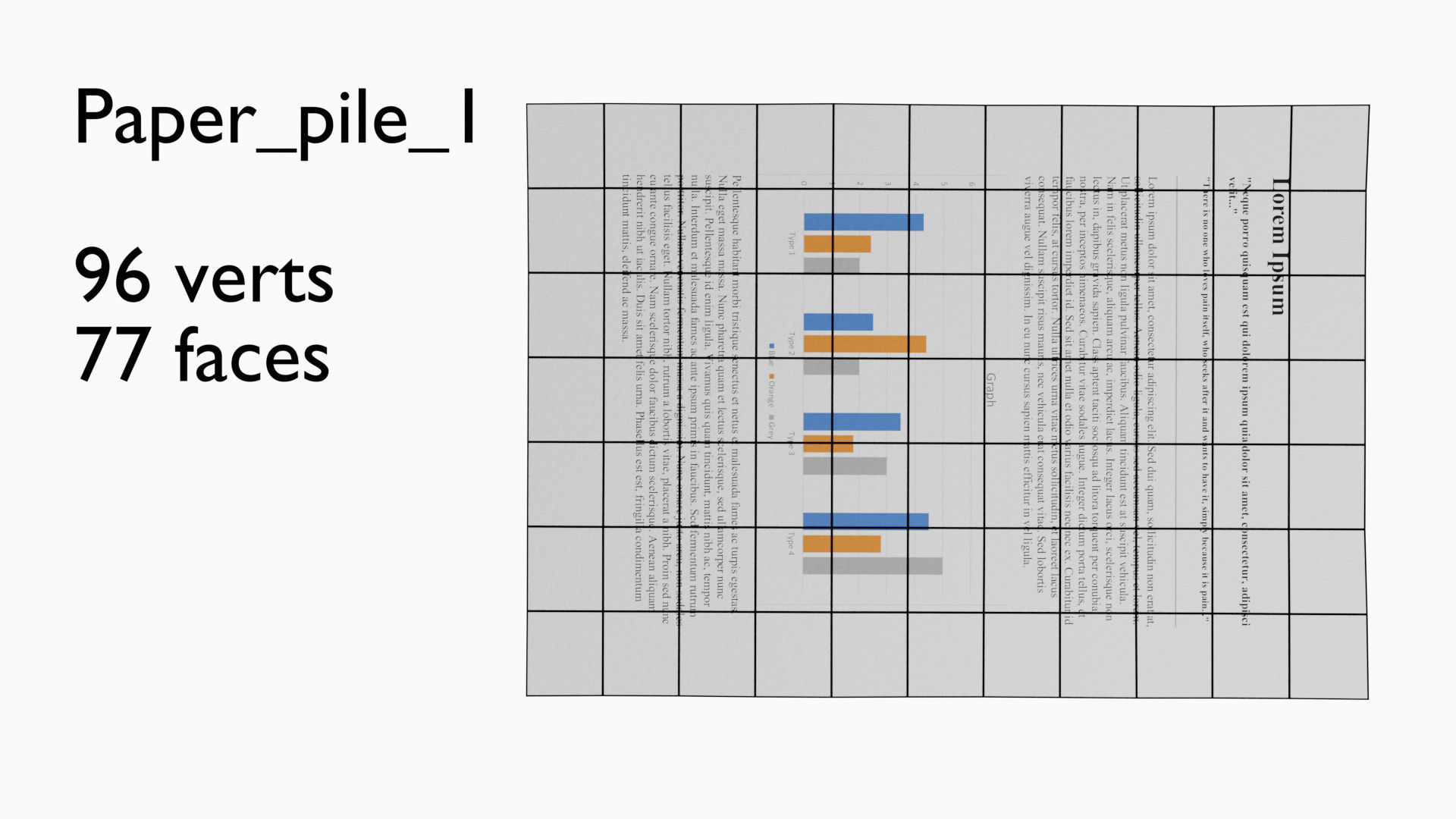 Piles of A4 papers - 9 variants 3D model_11
