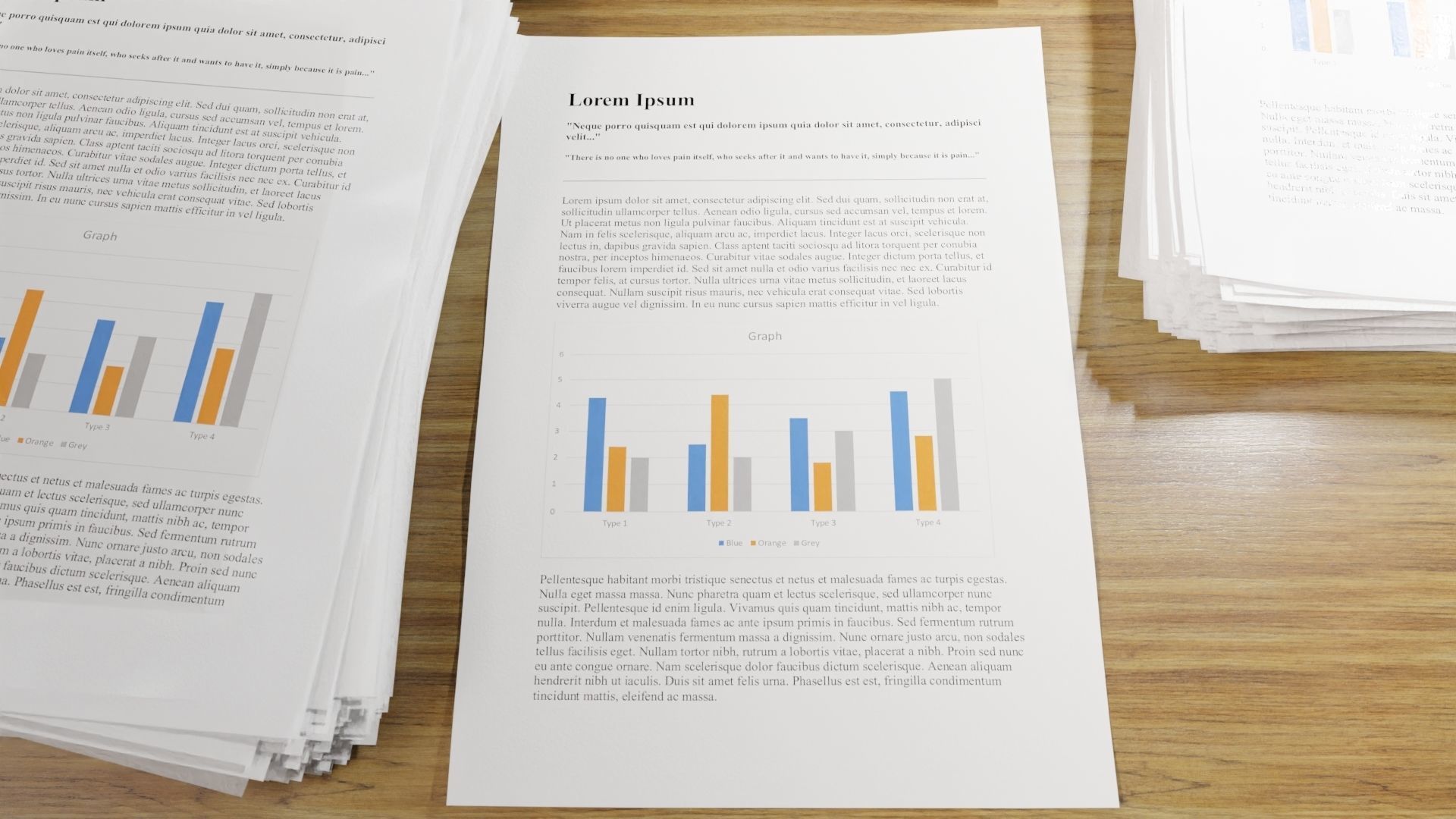 Piles of A4 papers - 9 variants 3D model_4