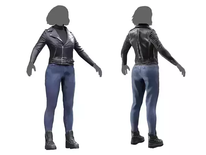 Female Casual Outfit 1 Low-poly 3D model