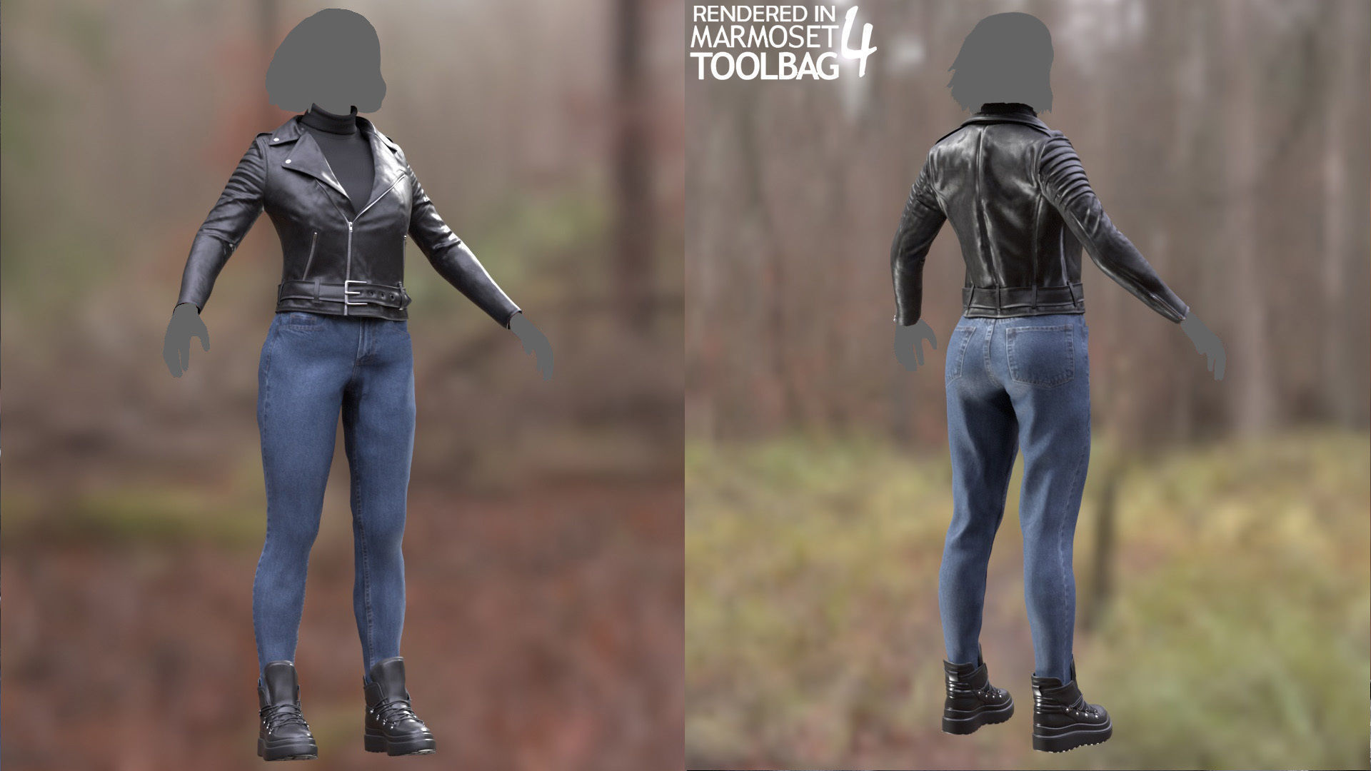 Female Casual Outfit 1 Low-poly 3D model_3