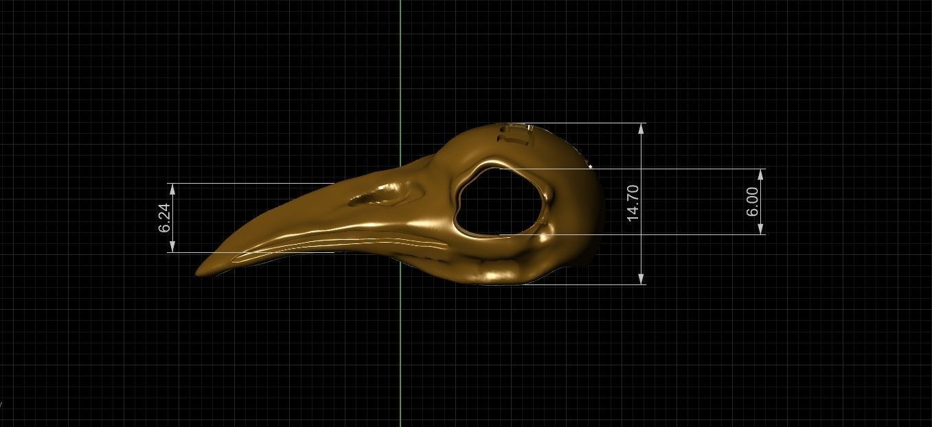 Raven Skull pendant  3D print model_8