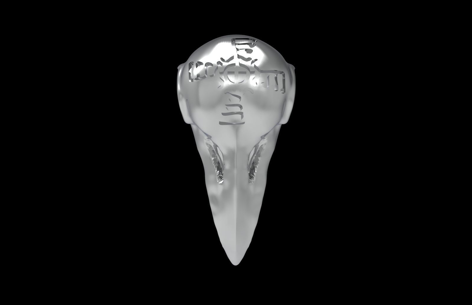 Raven Skull pendant  3D print model_6