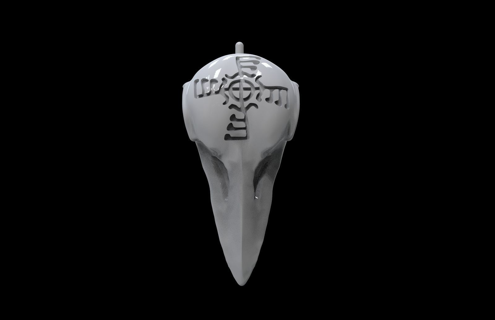 Raven Skull pendant  3D print model_1