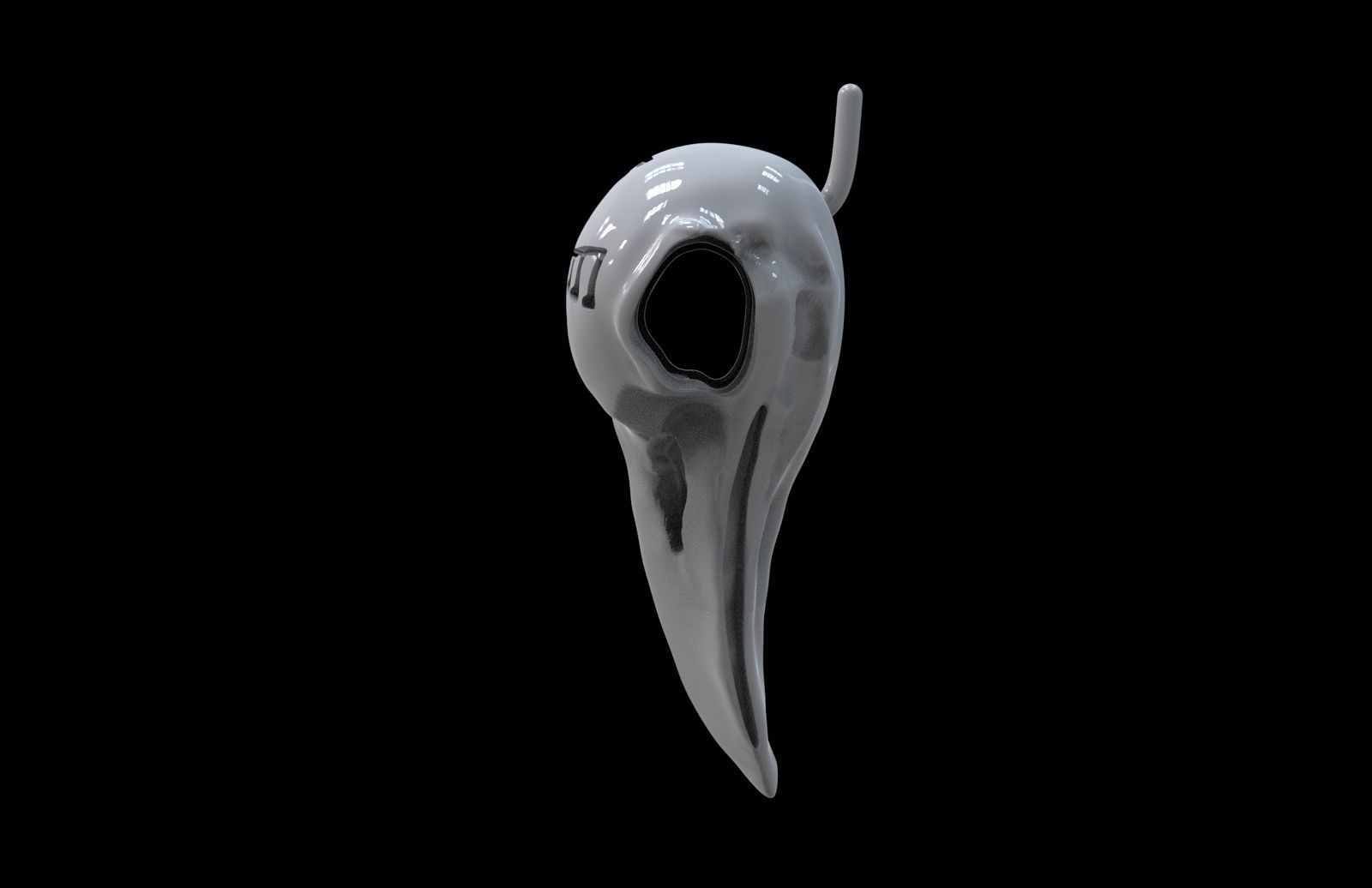 Raven Skull pendant  3D print model_3