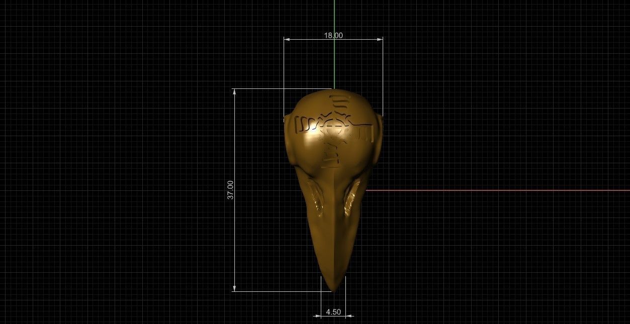 Raven Skull pendant  3D print model_7