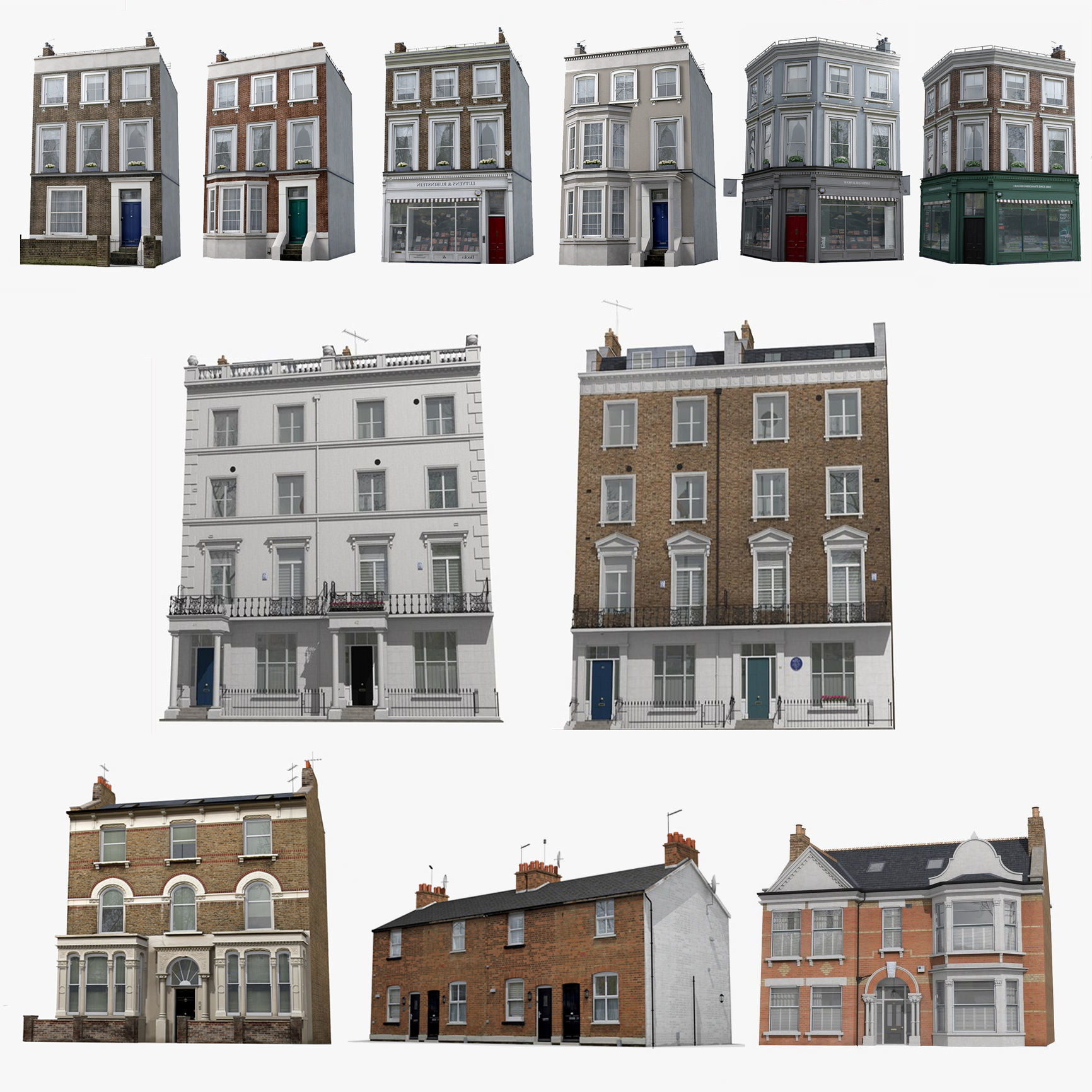 London Buildings Collection Low-poly 3D model_1