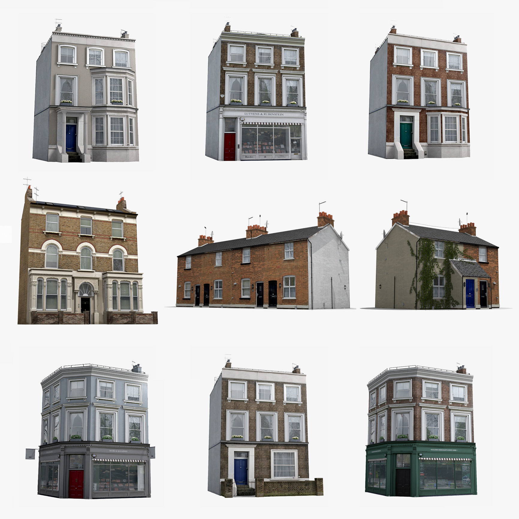 London Buildings Collection Low-poly 3D model_2