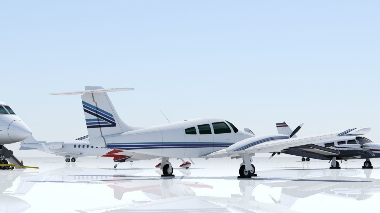 Piper PA-44 Seminole Low Poli Static Aircraft Low-poly 3D model_5