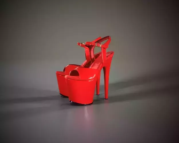Stiletto Platform Shoes 3 Low-poly 3D model