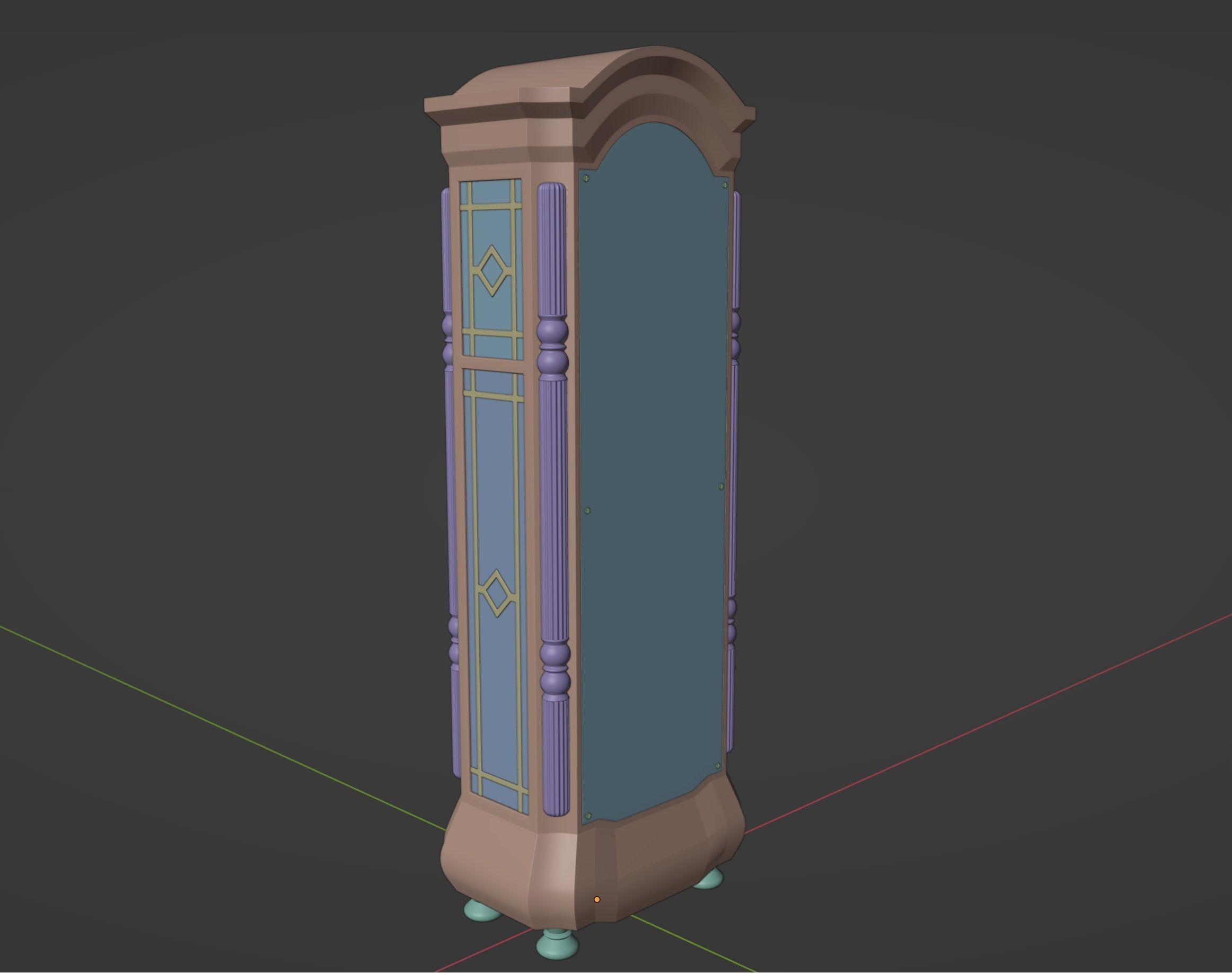 Grandpa Clock Low-Poly Game Ready 3D Model Low-poly 3D model_22