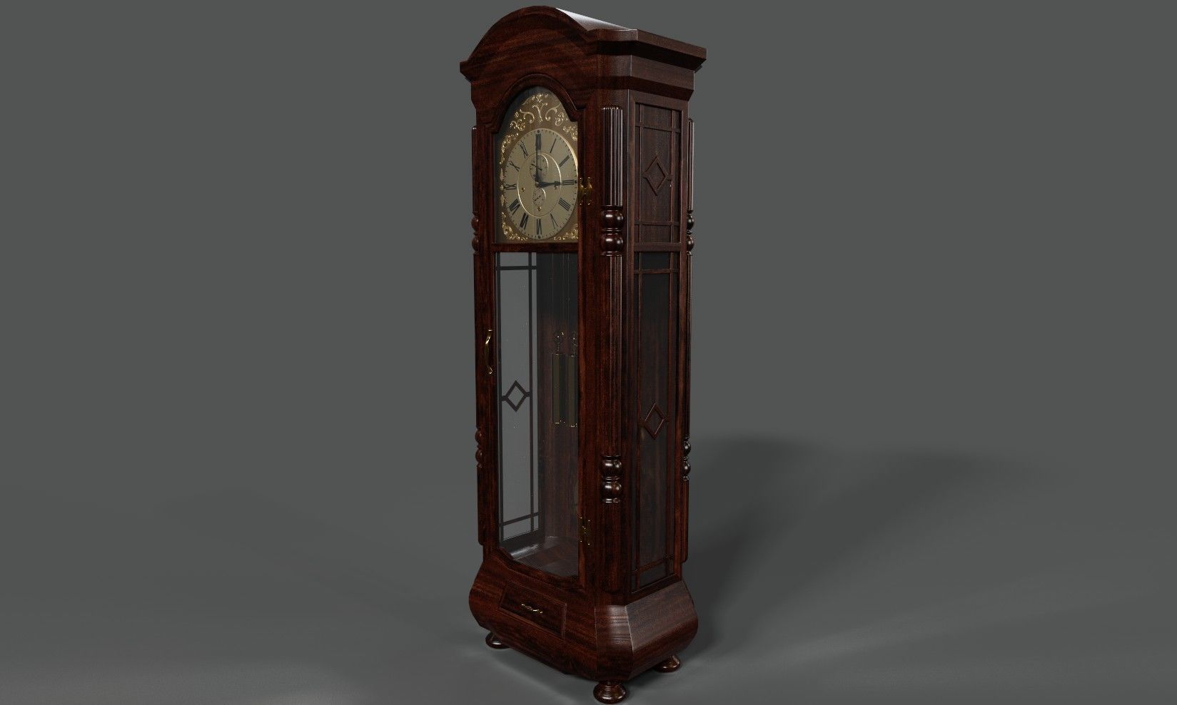 Grandpa Clock Low-Poly Game Ready 3D Model Low-poly 3D model_6