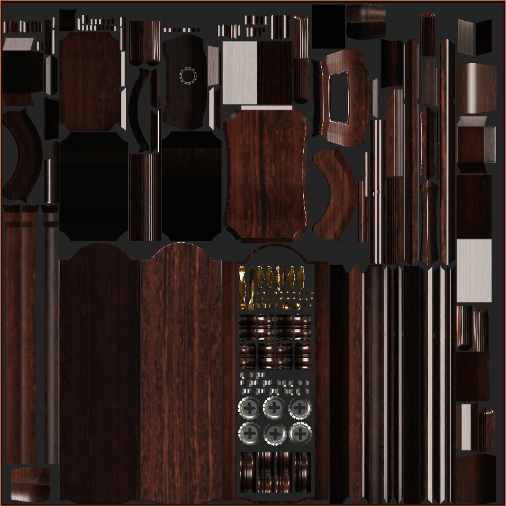 Grandpa Clock Low-Poly Game Ready 3D Model Low-poly 3D model_36