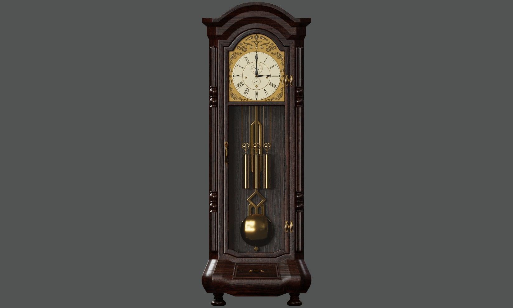 Grandpa Clock Low-Poly Game Ready 3D Model Low-poly 3D model_10