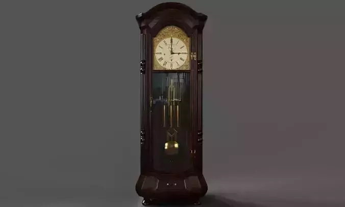 Grandpa Clock Low-Poly Game Ready 3D Model