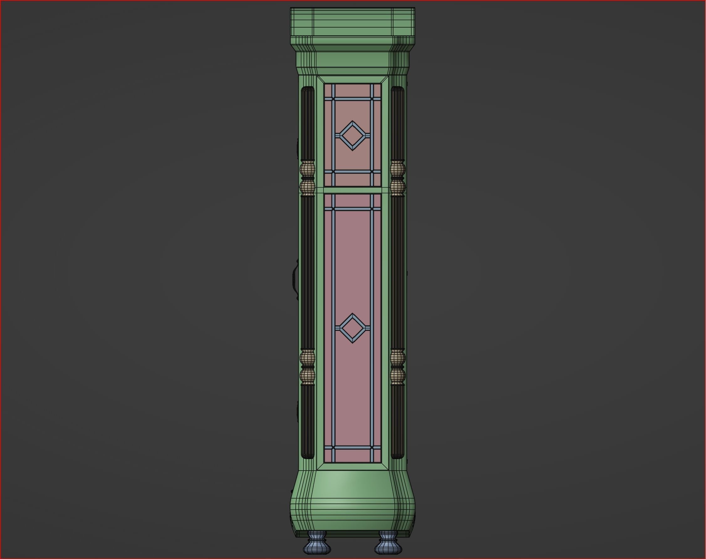 Grandpa Clock Low-Poly Game Ready 3D Model Low-poly 3D model_26