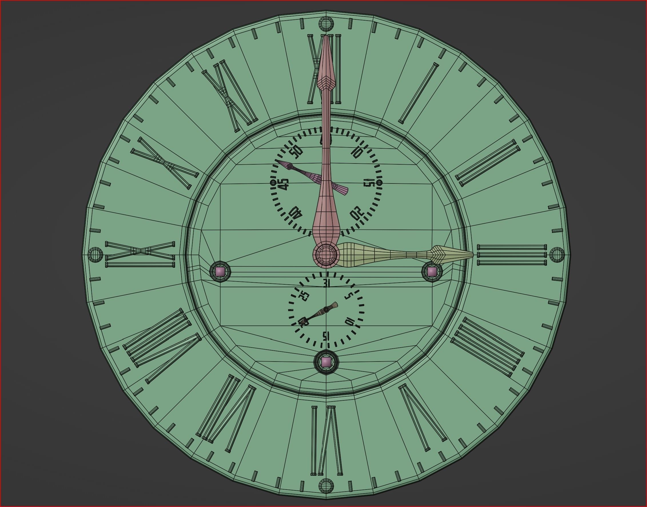 Grandpa Clock Low-Poly Game Ready 3D Model Low-poly 3D model_31