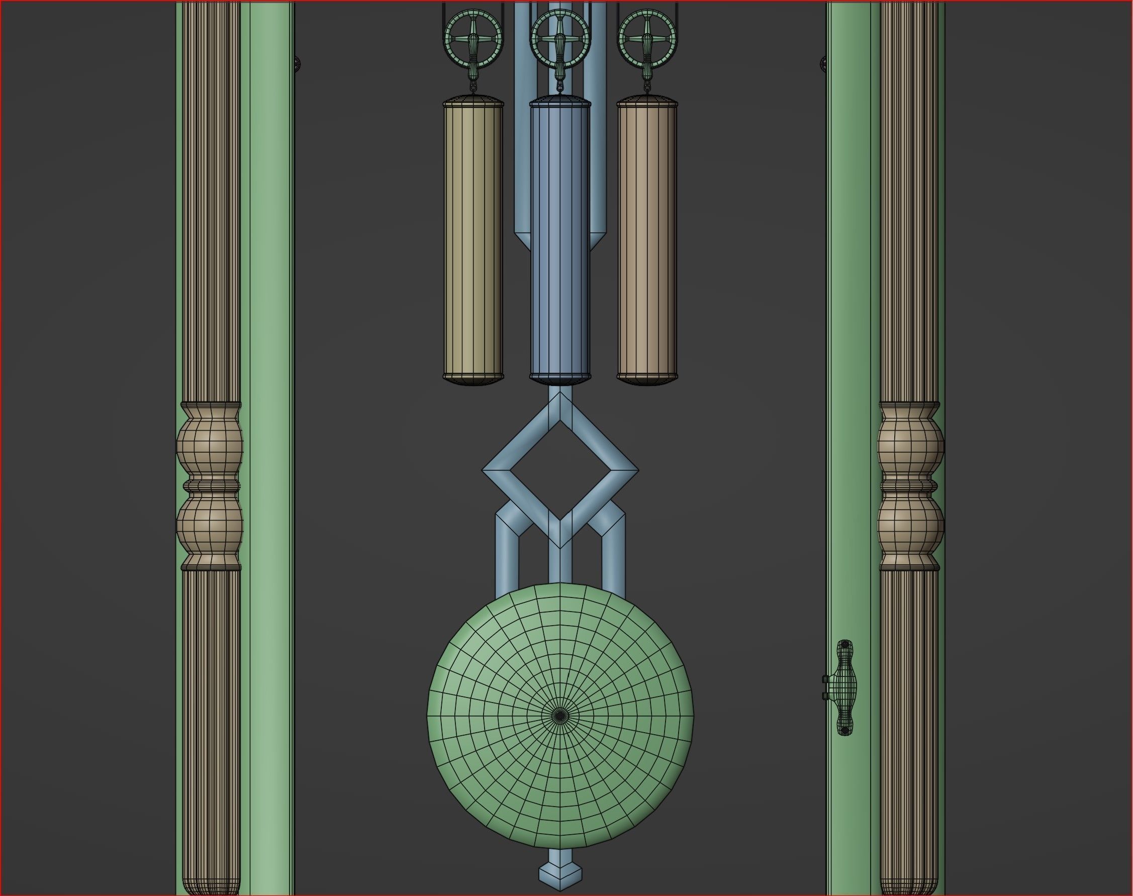 Grandpa Clock Low-Poly Game Ready 3D Model Low-poly 3D model_32