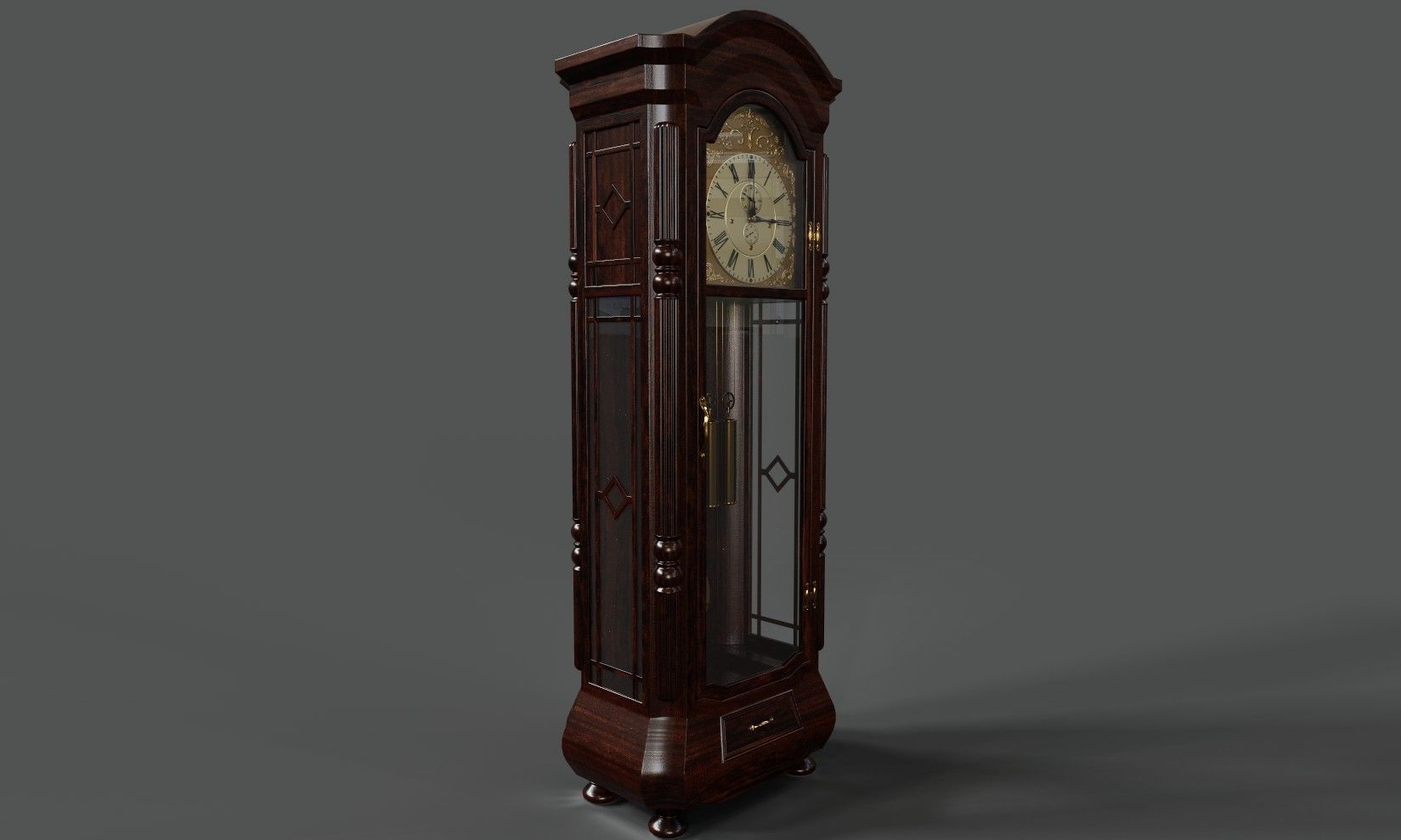 Grandpa Clock Low-Poly Game Ready 3D Model Low-poly 3D model_5