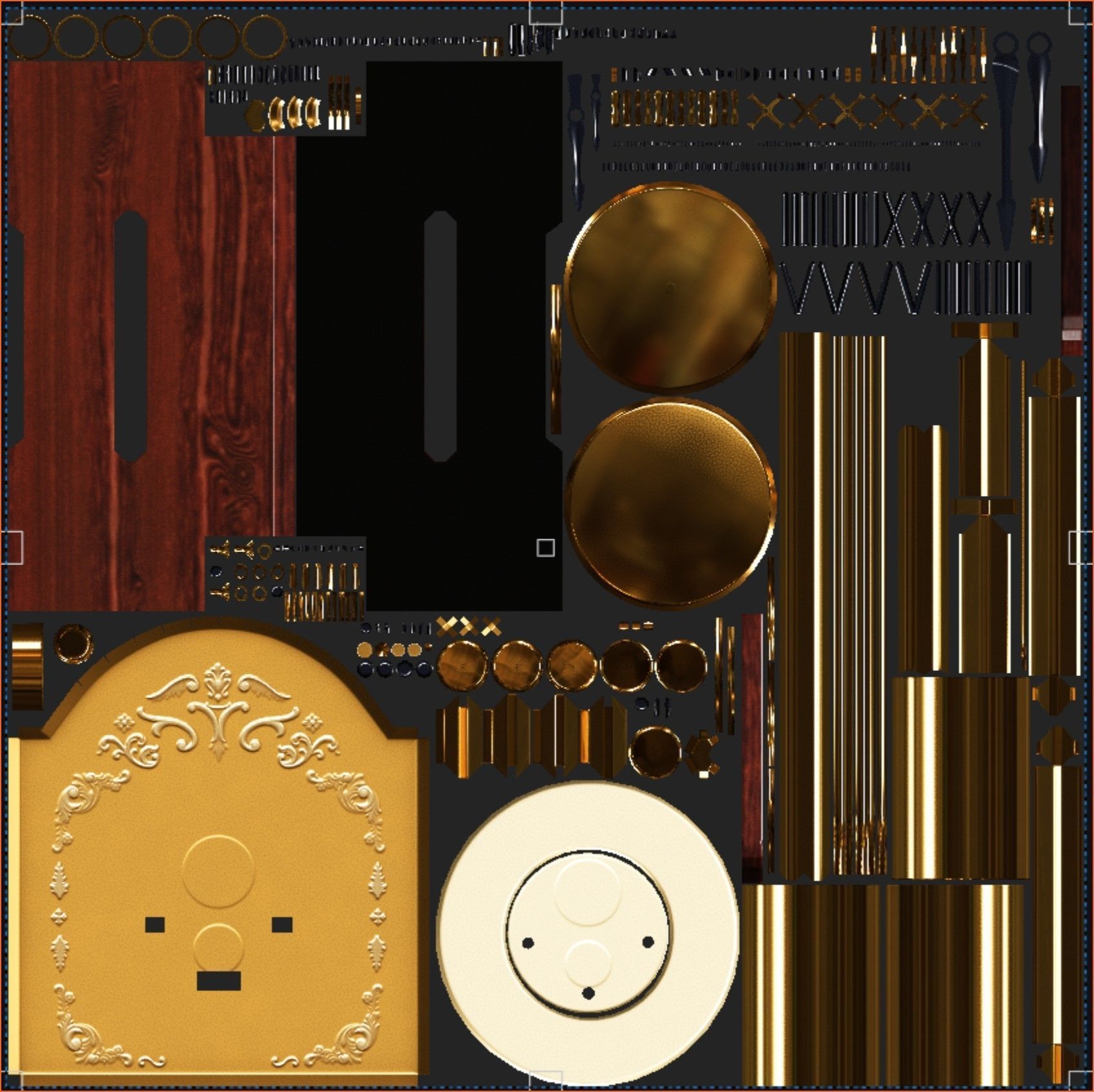 Grandpa Clock Low-Poly Game Ready 3D Model Low-poly 3D model_38