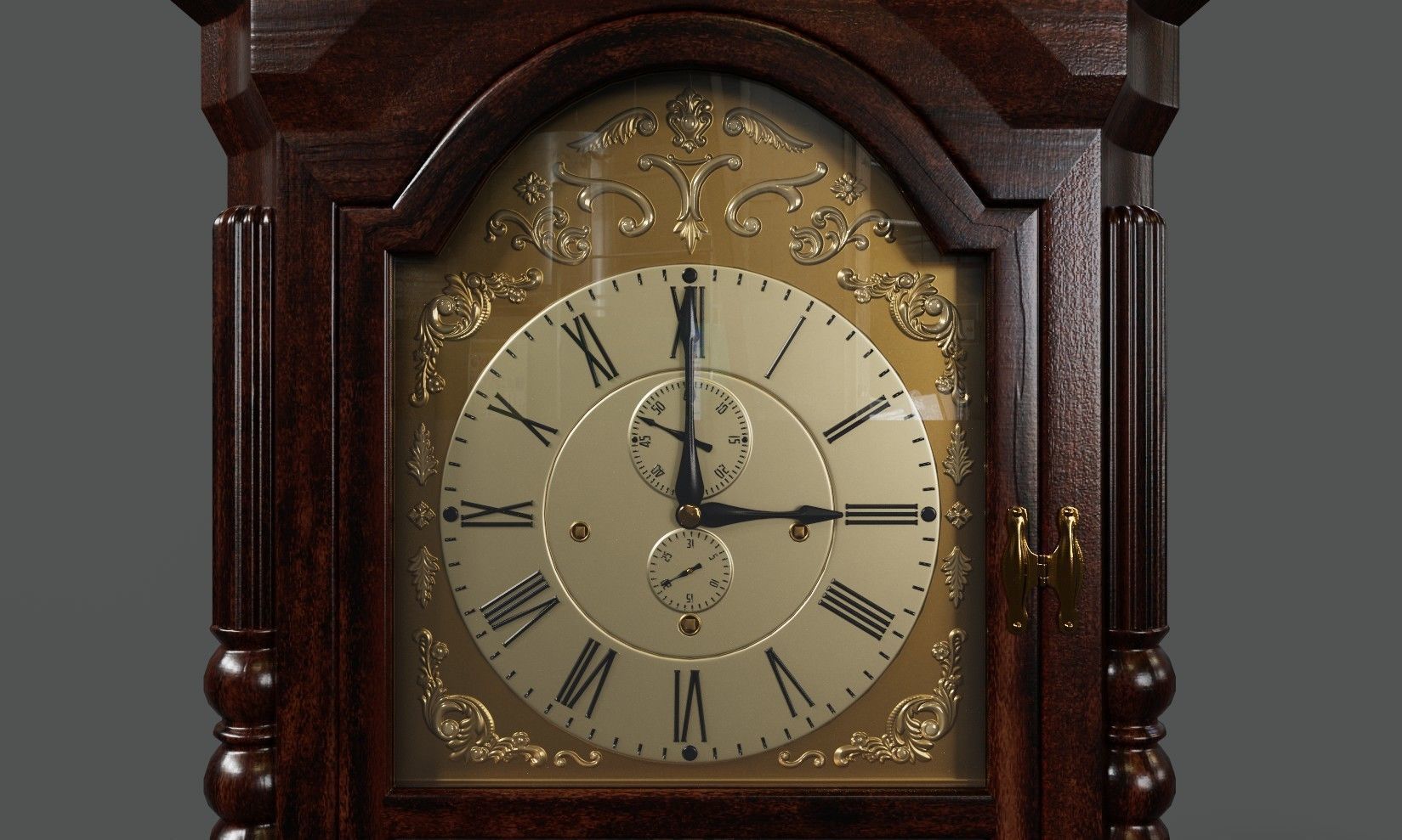 Grandpa Clock Low-Poly Game Ready 3D Model Low-poly 3D model_7