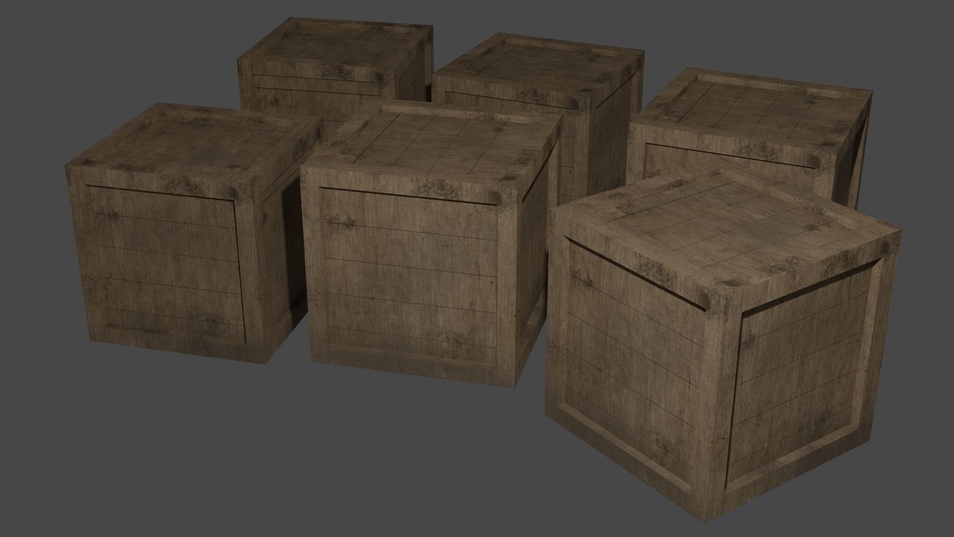  Wooden Box low-poly 3D model Low-poly 3D model_4