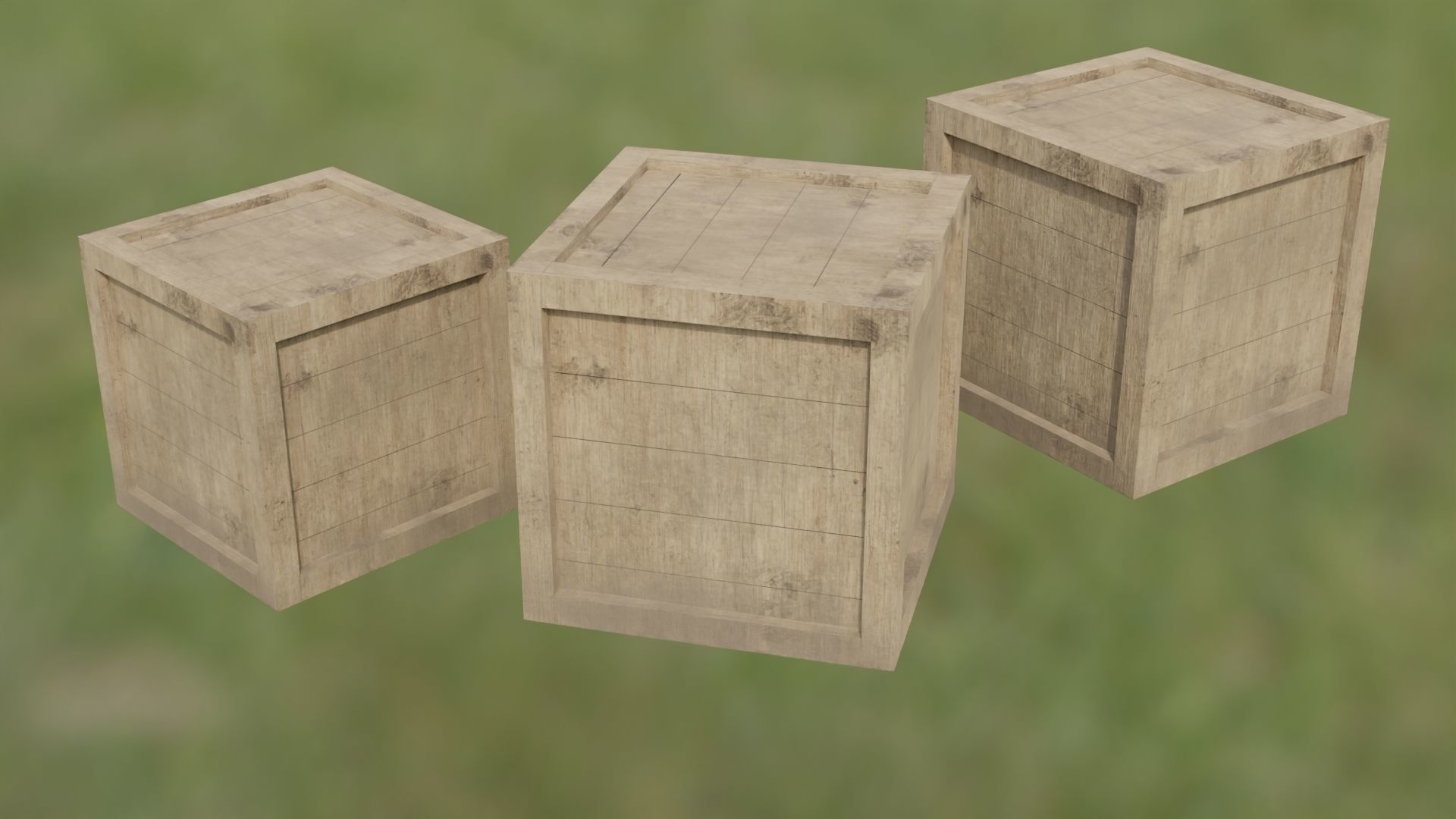  Wooden Box low-poly 3D model Low-poly 3D model_1