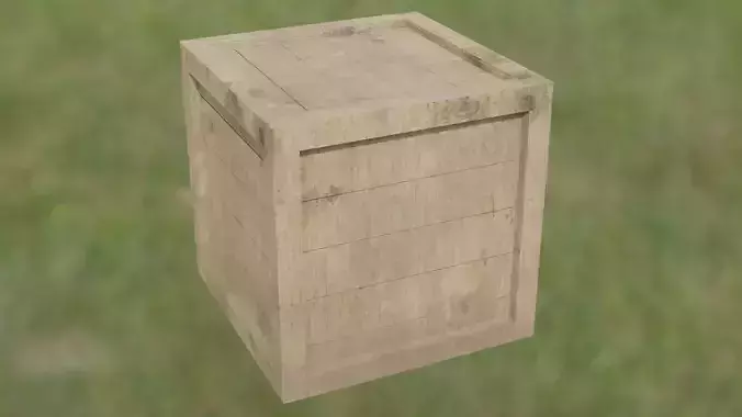  Wooden Box low-poly 3D model
