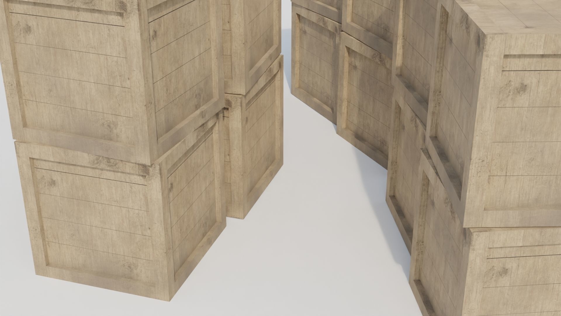  Wooden Box low-poly 3D model Low-poly 3D model_3