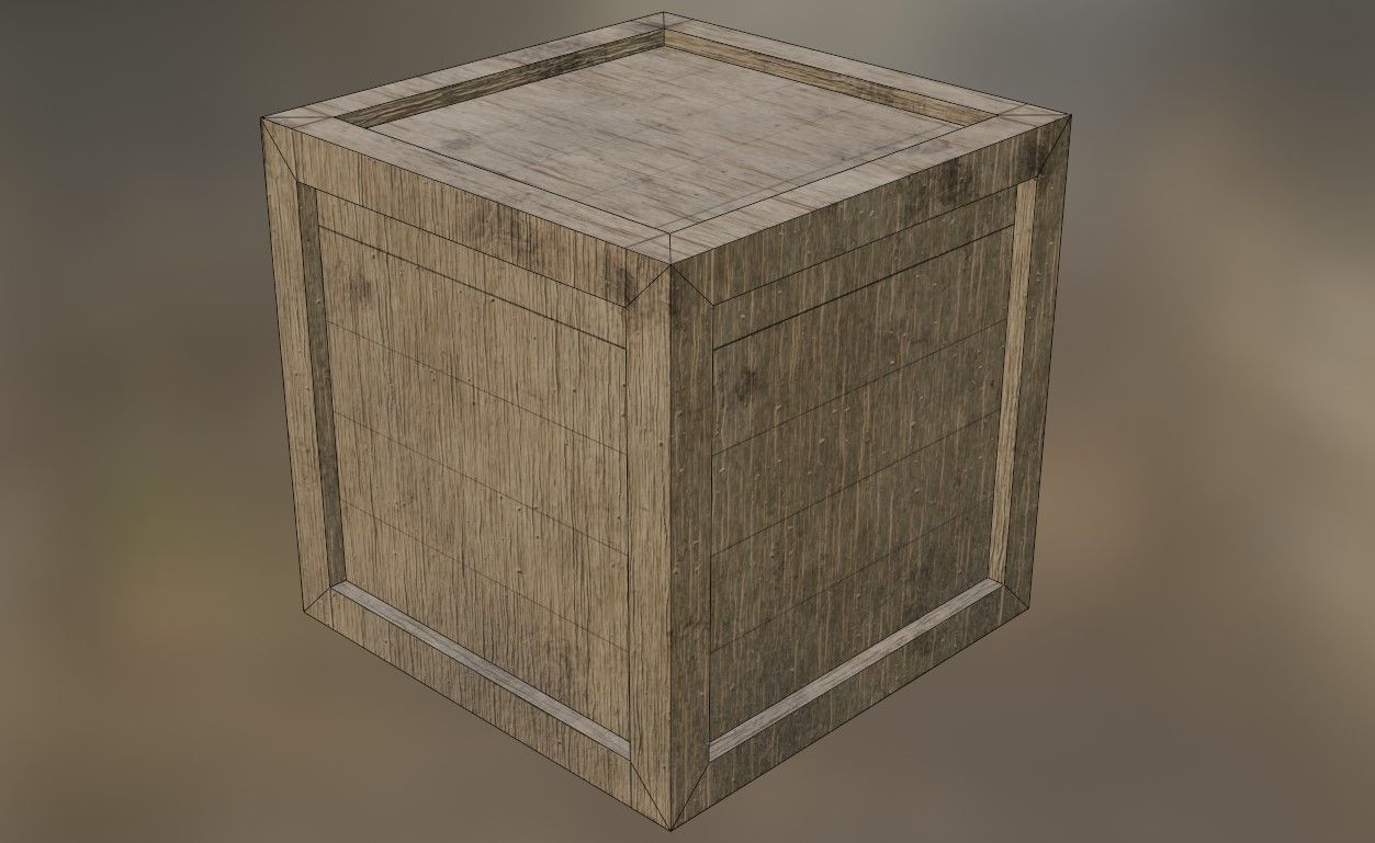  Wooden Box low-poly 3D model Low-poly 3D model_9