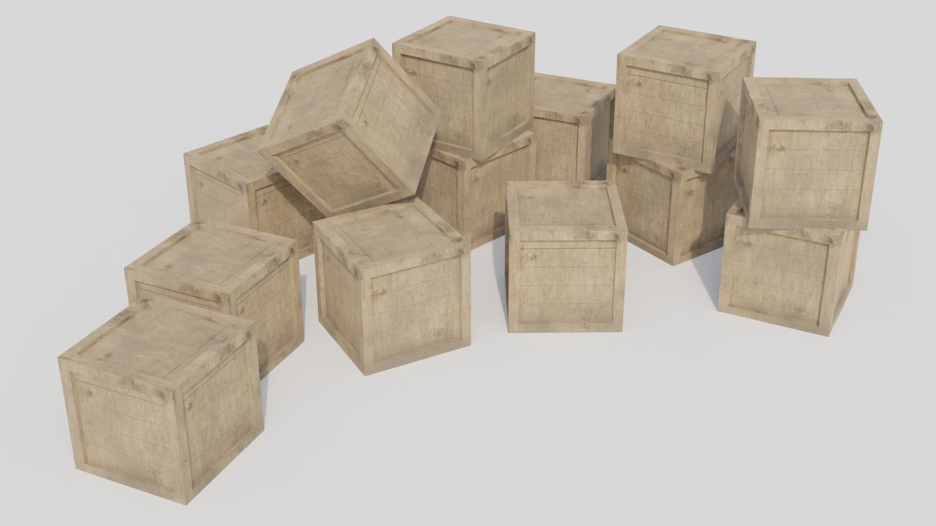  Wooden Box low-poly 3D model Low-poly 3D model_2