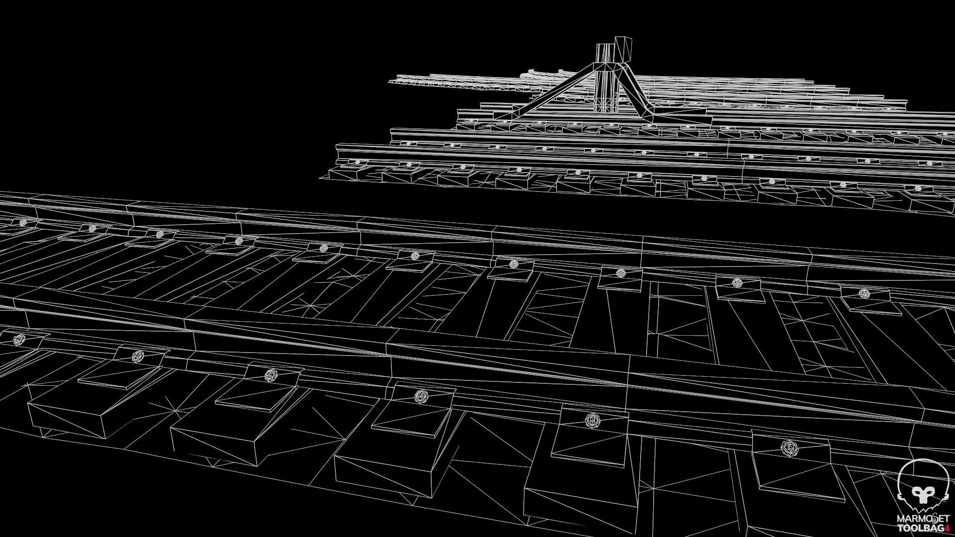 Old Modular Railway Tracks Low-poly 3D model_9