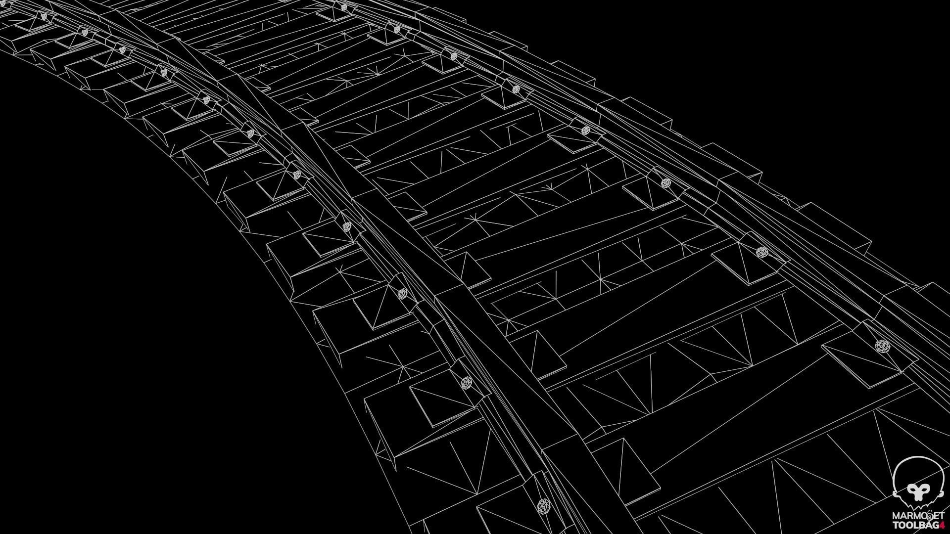 Old Modular Railway Tracks Low-poly 3D model_16