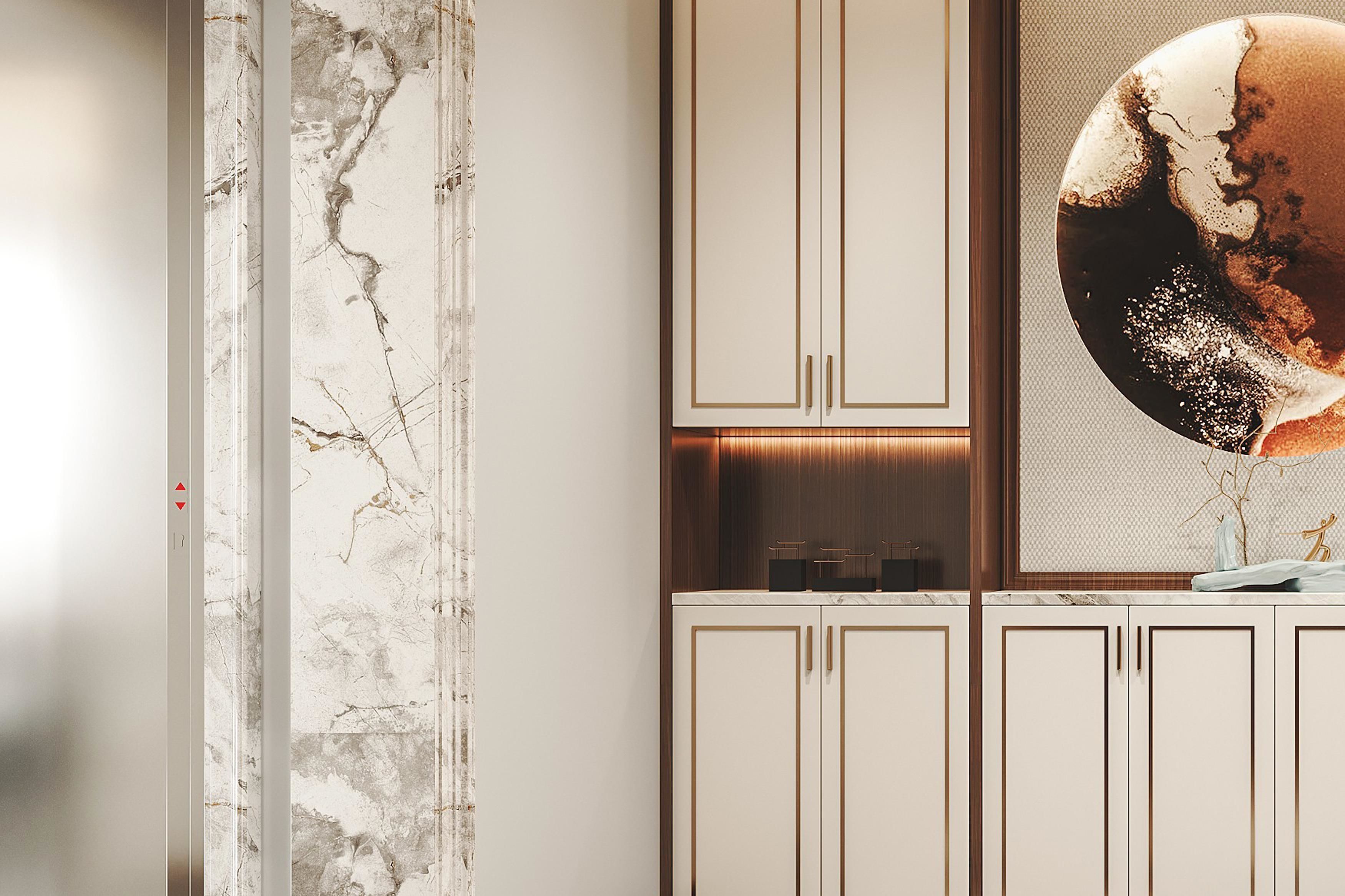 New style entrance Chinese hall 3D model_3