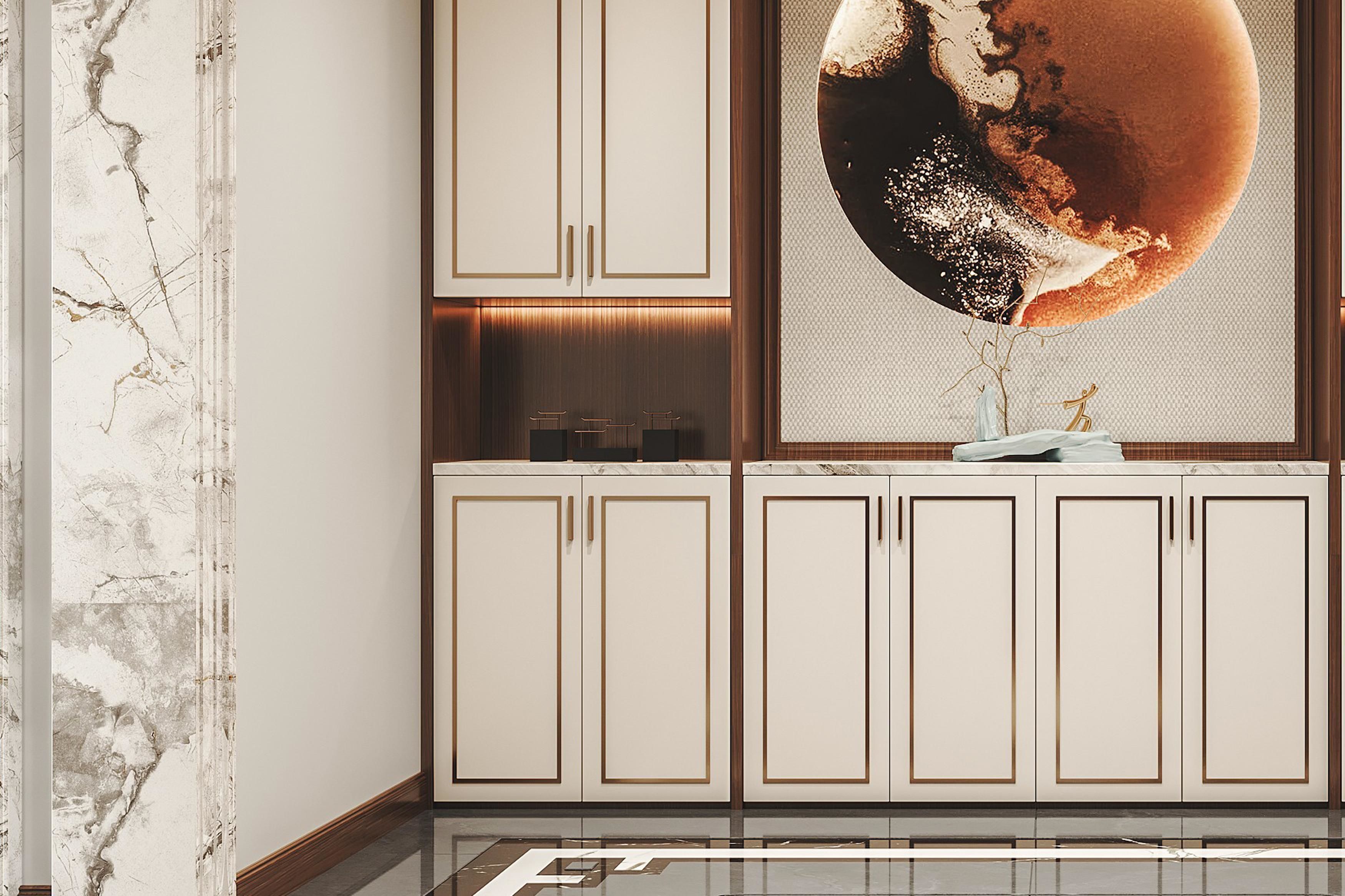 New style entrance Chinese hall 3D model_4