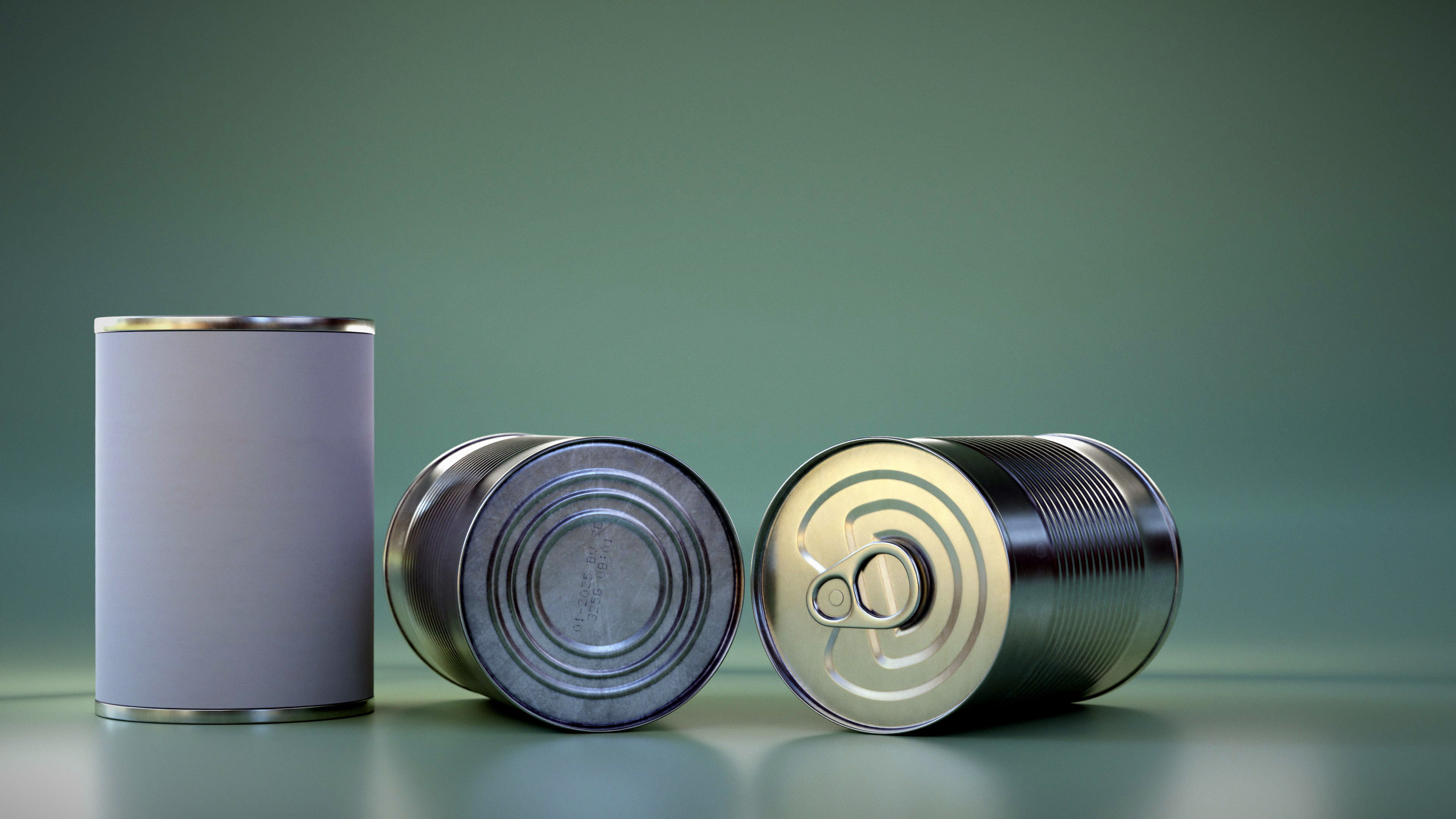 Tin Can Low-poly 3D model_3