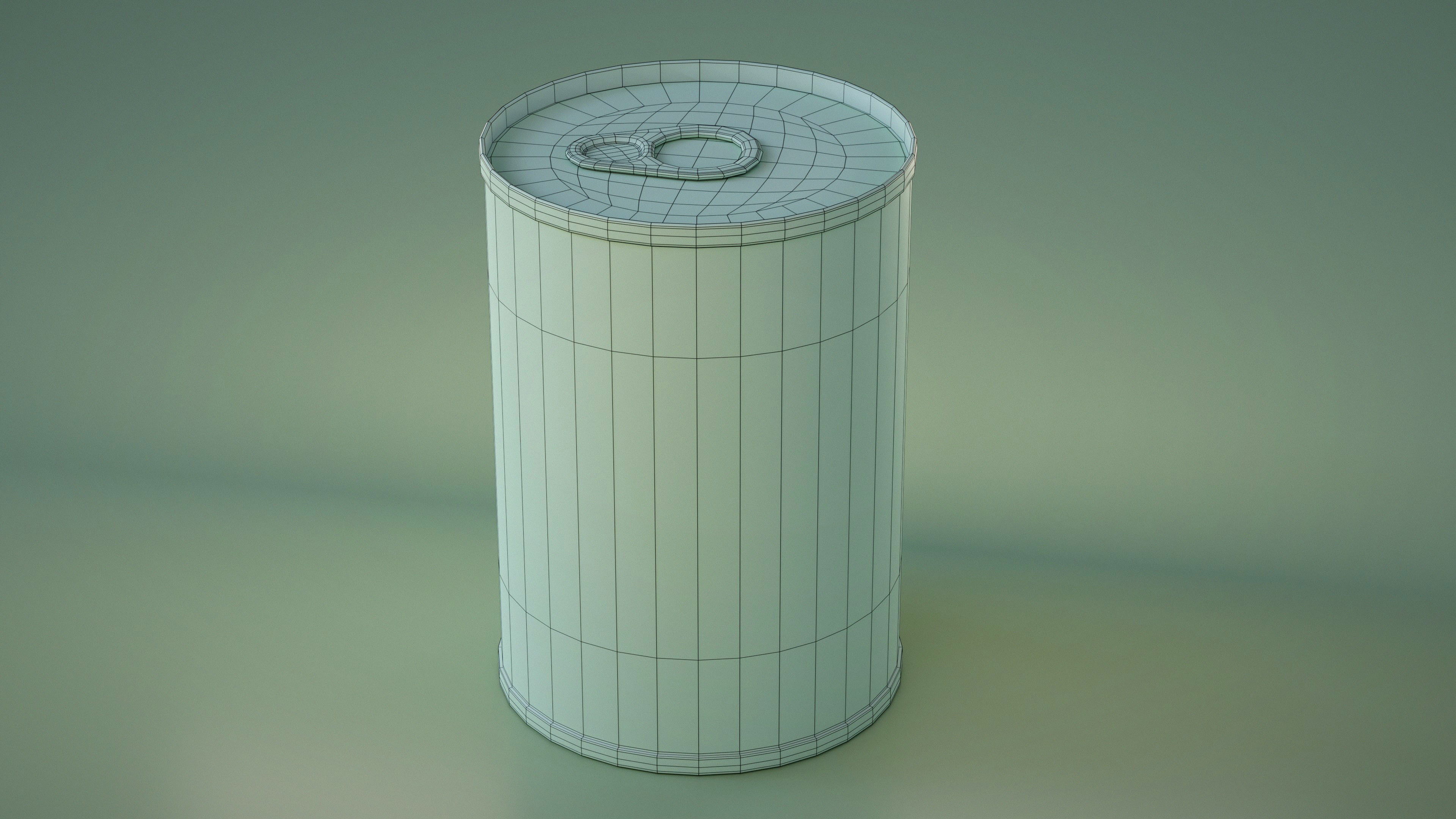 Tin Can Low-poly 3D model_13