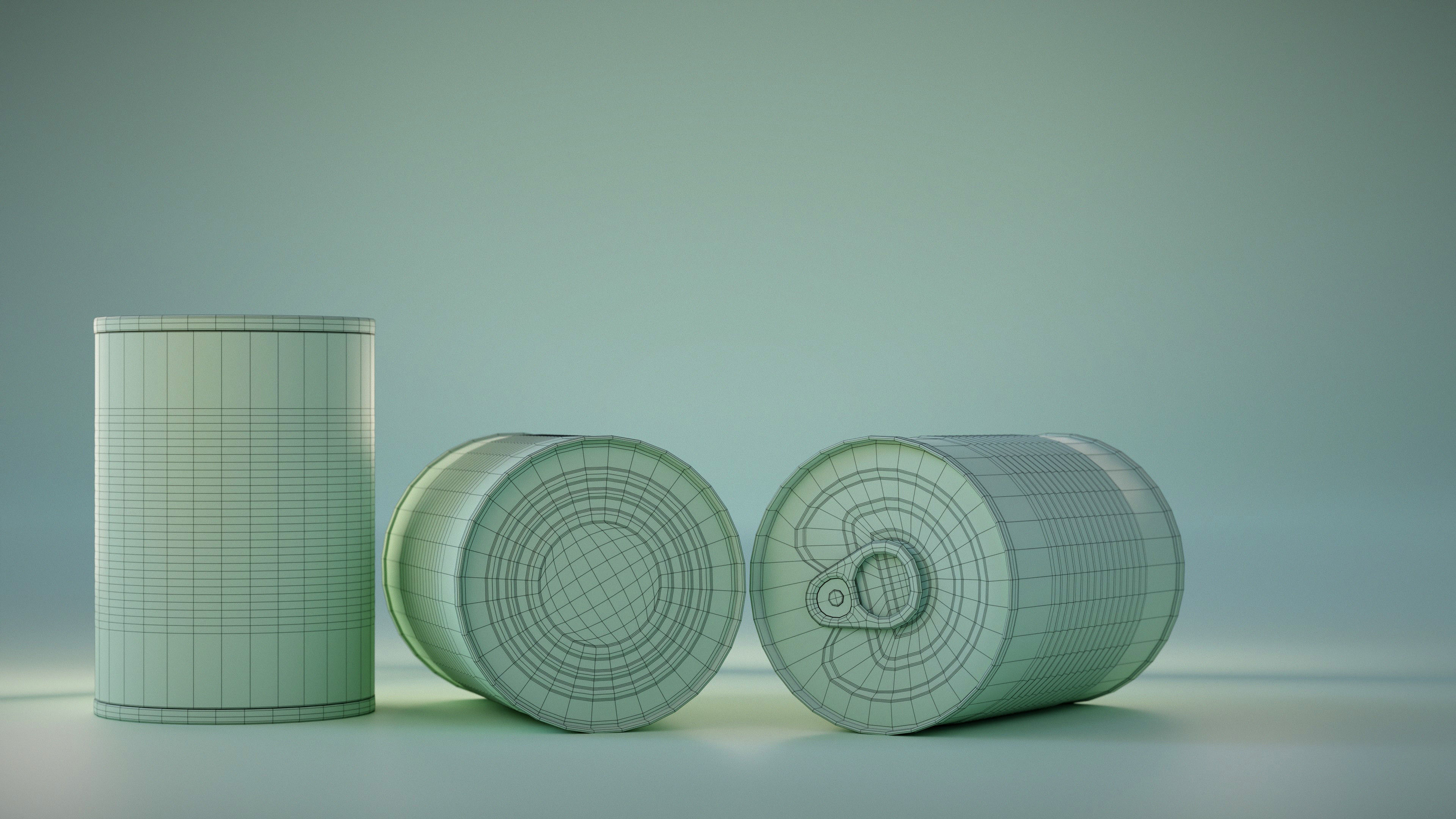 Tin Can Low-poly 3D model_4