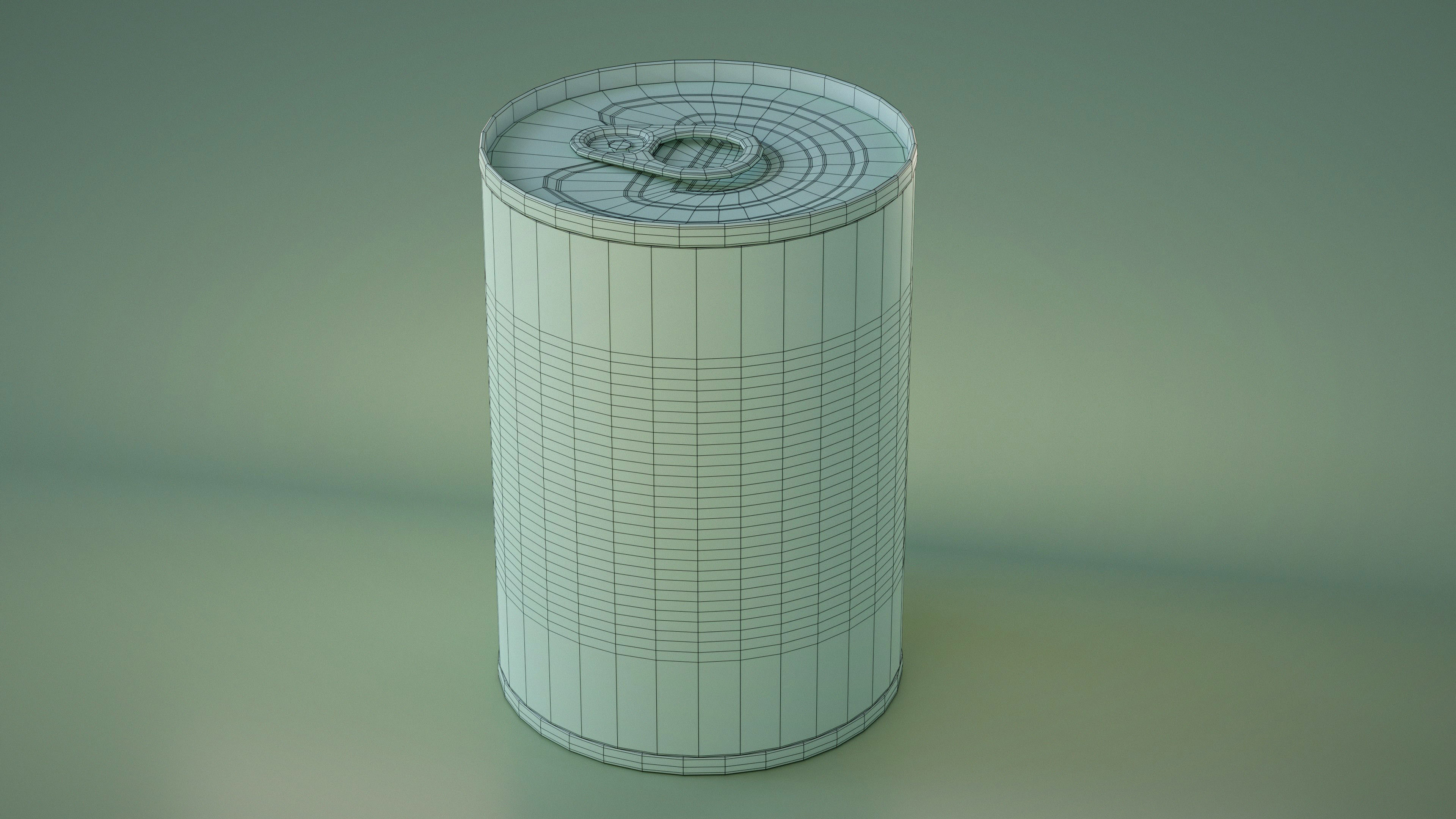 Tin Can Low-poly 3D model_10