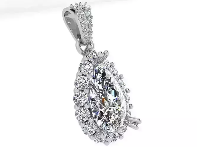 Pear Halo Pendant 3793