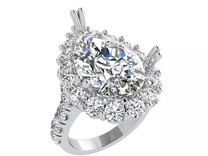 Pear Cut Halo Ring 3794