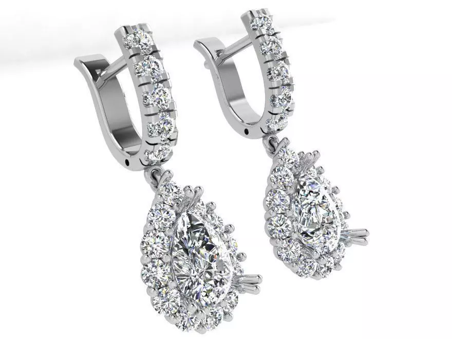 Pear Cut Halo Ring 3795 3D print model