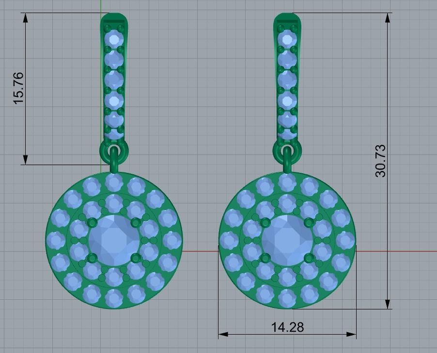 round  design earring  Free 3D print model_3