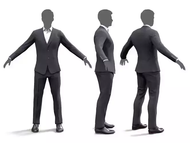 Male Business Suit 1 Low-poly 3D model